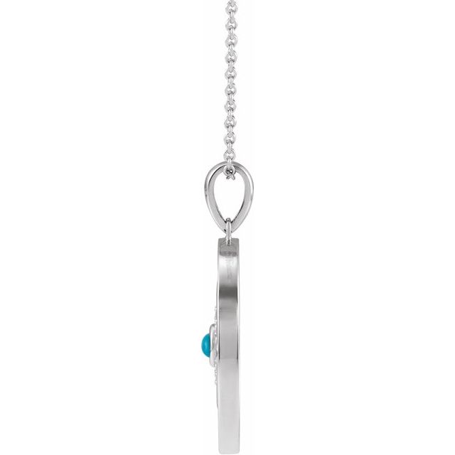 EVIL EYE NECKLACE - TURQUOISE - 14K White Gold