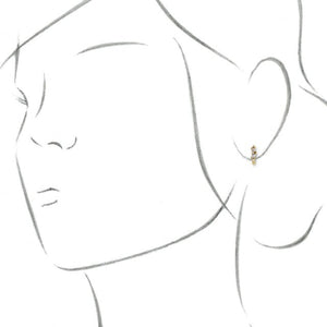 SCATTERED DIAMOND HOOP EARRINGS - 14K Yellow Gold