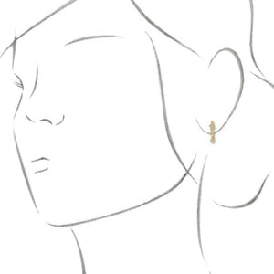 DIAMOND SCATTER BAR EARRINGS - 14K Yellow Gold