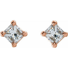 Load image into Gallery viewer, ⅓ CTW SQUARE DIAMOND EARRINGS
