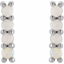Load image into Gallery viewer, WHITE ETHIOPIAN OPAL BAR EARRING
