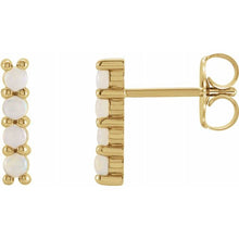 Load image into Gallery viewer, WHITE ETHIOPIAN OPAL BAR EARRING
