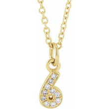 Load image into Gallery viewer, PETITE PAVE DIAMOND NUMERAL NECKLACE (16-18&quot;)
