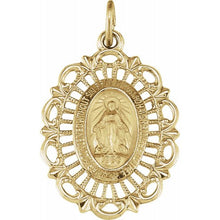 Load image into Gallery viewer, OVAL MIRACULOUS MEDAL PENDANT - 14K Yellow Gold
