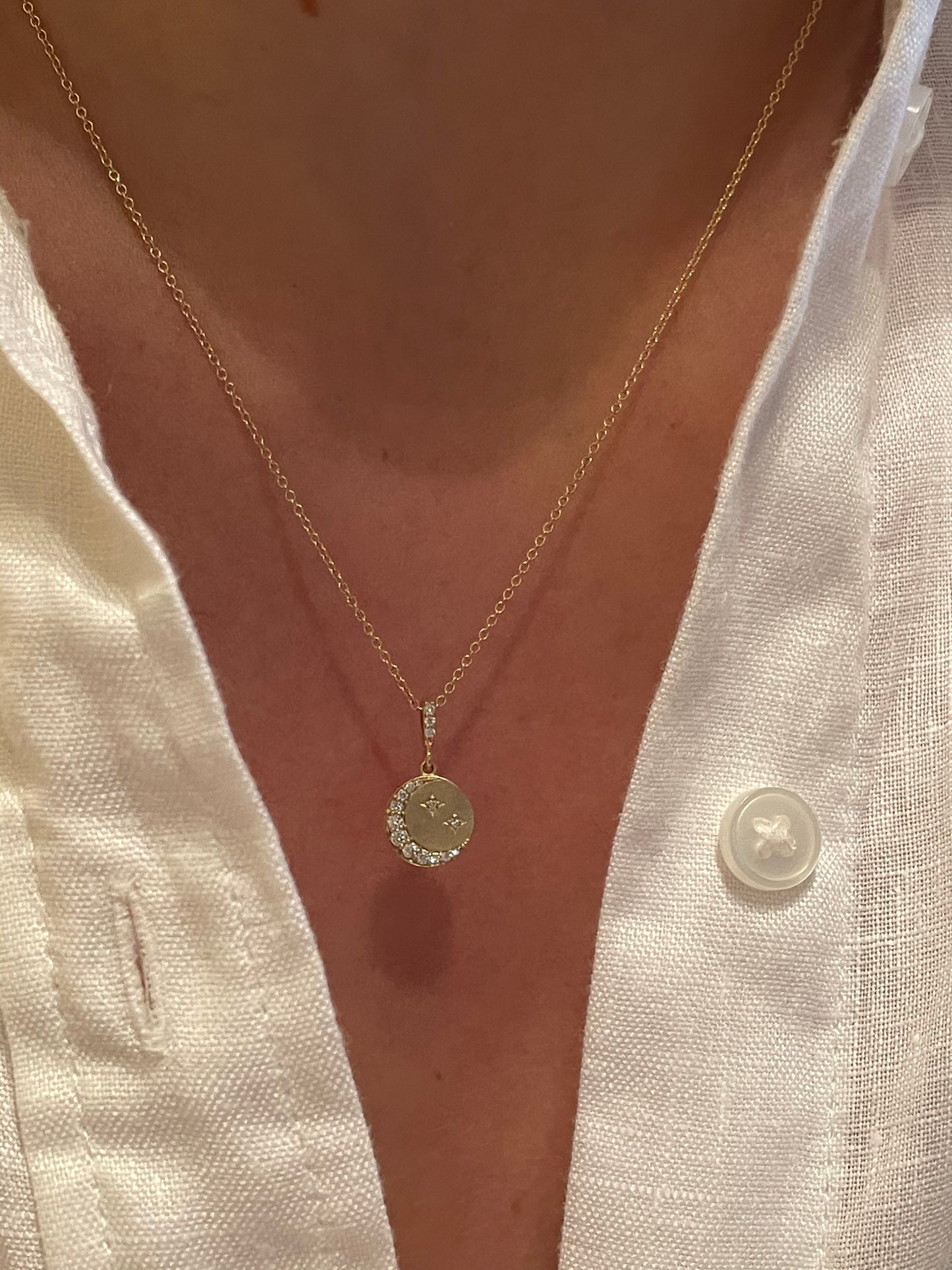 CRESCENT MOON COIN NECKLACE